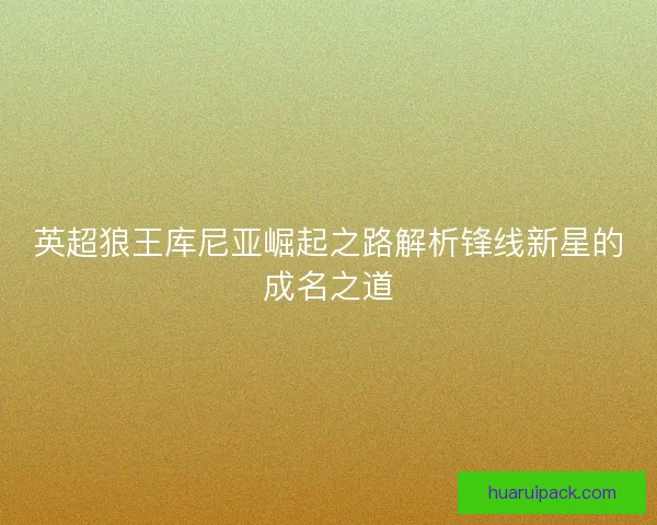 英超狼王库尼亚崛起之路解析锋线新星的成名之道 英超狼王库尼亚崛起之路解析锋线新星的成名之道